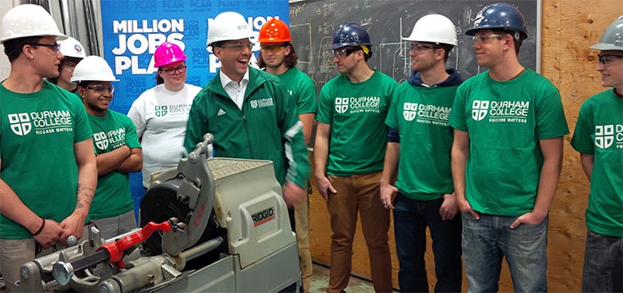 Tim Hudak visits Durham College's Whitby campus